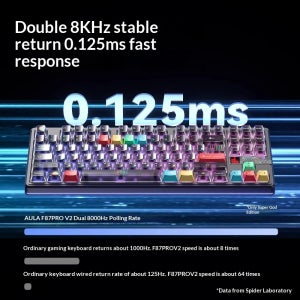 AULA F87 Pro V2 기계식 키보드 트라이 모드 무선 블루투스 맞춤형 측면 인쇄 키캡 8Khz 12000mAh 게이밍 e스포츠
