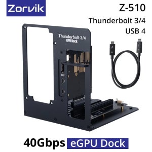 Z-510 노트북용 외장 GPU 독, NVIDIA, AMD GPU와 호환 가능, USB4 썬더볼트 3/4 eGPU 인클로저, PD 85W, 40Gbps