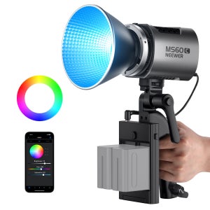 NEEWER MS60C 65W RGB LED 비디오 라이트 핸드 헬드 스포트라이트 APP 무선 제어 휴대용 야외 사진 스튜디오 조명