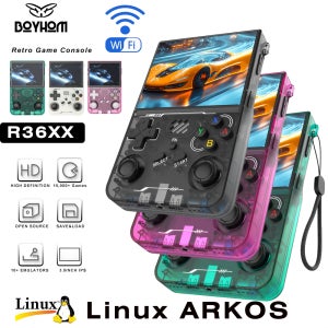 BOYHOM 256G R36XX 휴대용 게임 콘솔 비디오 플레이어 3.5 인치 IPS 640*480 화면 레트로 게임 플레이어 3000 mAh128G/64G 게임