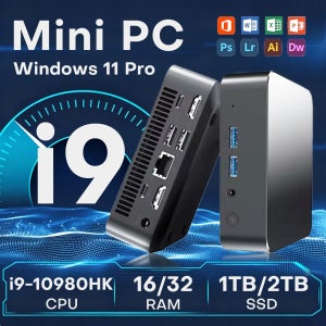 Windows11 Pro 미니 PC 휴대용 게이밍 i9 10980HK i3-6100 16/32GB RAM WIFI6 BT5.2 4K 1/2TB SSD 1000Mbps 미니 게이머 