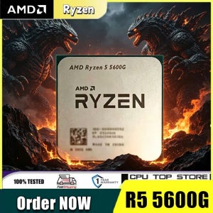 AMD Ryzen 5 5600G 데스크탑 CPU 6코어 12스레드 4.4GHz 언락 게이밍 프로세서 소켓 AM4 - 패키지 없음