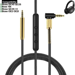 Bose QC45 QC35 I II QC25 QuietComfort Ultra 45 35 25 700 NC700 OE2 사운드링크 헤드폰용 교체 편조 케이블 코드