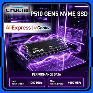 Crucial P510 SSD 1TB 2TBGen5 NVMe SSD, PCIe 5.0 M.2 2280 SSD, 내장형 솔리드 스테이트 드라이브, 노트북, 데스크탑 호환