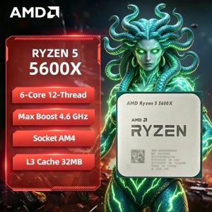 AMD Ryzen 5 5600X AMD R5 5600X CPU 6코어 12스레드 4.6GHz 언락 데스크탑 프로세서 소켓 AM4 게이밍 CPU (패키지 미포함)