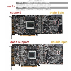 Bykski A-GV6900XTGMOC-X GPU 블록 (기가바이트 라데온 RX6900XT / 6950XT 게이밍 OC 비디오 카드용) / 풀 커버 구리 라디에이터 블록