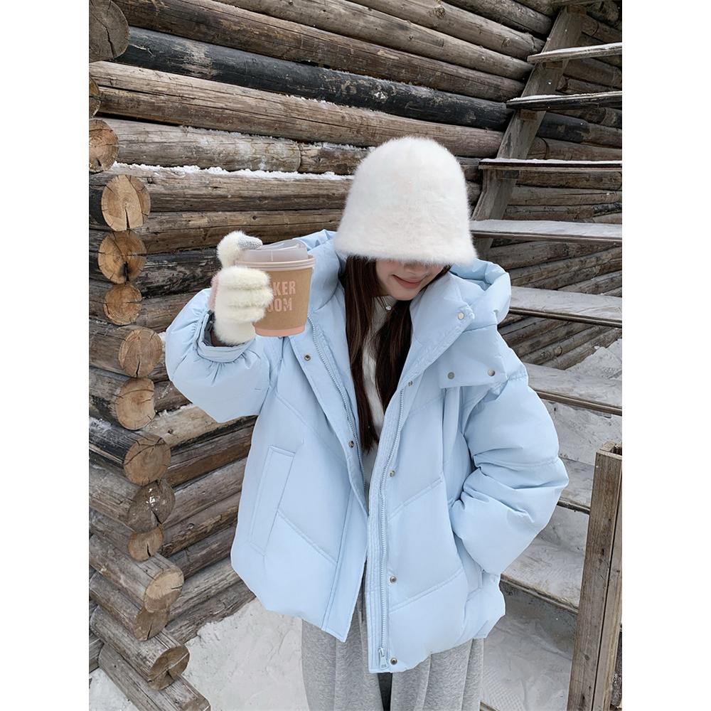 하늘색 패딩 재킷 사파리 밀리터리 밀크블루 간절기 집업 B M