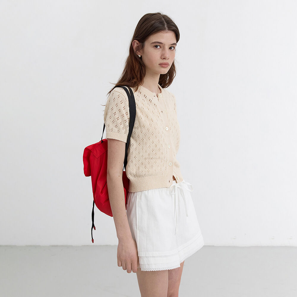[던스트] CROCHET CREWNECK CARDIGAN NATURAL CREAM_UDSW5B222CR
