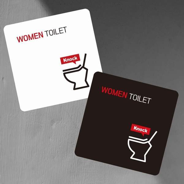 WOMEN TOILET1 부착형 정사각 소형안 ET1 TOILE T1 소형 안내판 소형안