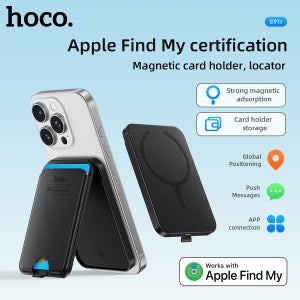 HOCO E91I 마그네틱 ID 카드 홀더 스마트 분실 방지 장치 폰 스탠드 충전식 위치 추적기 IOS Find My 네트워크용
