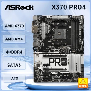    ASROCK X370 Pro4 마더보드 X370 AM4 DDR4 64GB 2×M.2 지원 Ryzen 5 5600X 4500 2400G 3400G 5300G A8-9600 C