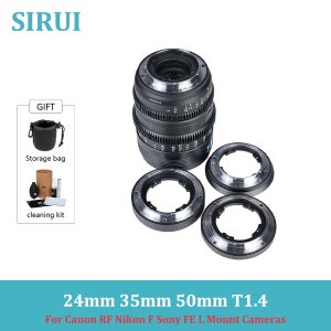 SIRUI 비전 프라임 24mm 35mm 50mm T1.4 풀프레임 수동 초점 시네 렌즈 (캐논 RF, 니콘 F, 소니 FE L 마운트 카메라용)