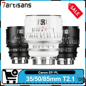 7artisans 인피니티 시네 렌즈 35mm T2.1 50mm T2.1 85mm T2.1 MF 풀프레임 대구경 렌즈 (캐논 EF PL 마운트용, 영화 제작용)