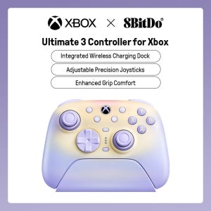 8BitDo Ultimate 3 무선 컨트롤러 (Xbox, PC, Android, Apple 호환) - 포스 링 TMR 조이스틱 (라벤더 더스크)
