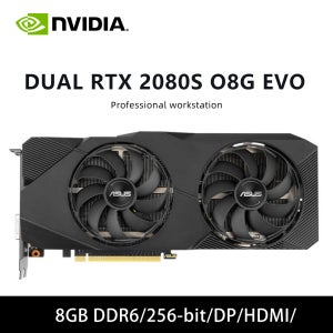 ASUS 듀얼 RTX 2080 슈퍼 O8G EVO 8GB GDDR6 256비트 그래픽 카드 PCI 익스프레스 3.0 HDMI DP DirectX 12 VR 지원 비디오 카드 PC 