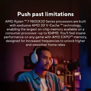 플래그십 게이밍 AMD 데스크탑 CPU 라이젠 7 9800X3D R7 9800X3D 최대 5.2GHz 8코어 16스레드 96MB 캐시 AM5 패키지 미포함