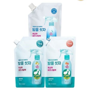 온더바디 코튼풋 발을씻자 풋샴푸 리필 500ml x 3개 (레몬/자몽/쿨링 중 택1)
