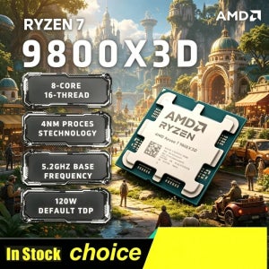 웅장하고 강력한 플래그십 게이밍 AMD 데스크탑 CPU 라이젠 7 9800X3D R7 9800X3D 최대 5.2GHz 8코어 16스레드 96MB 캐시 AM5