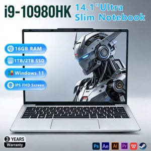 2026년형 14.1인치 노트북 인텔 코어 i9 10980HK 윈도우 11 프로 16GB DDR4 1TB SSD 휴대용 게이밍 노트북 컴퓨터 (사무용/게이머용)