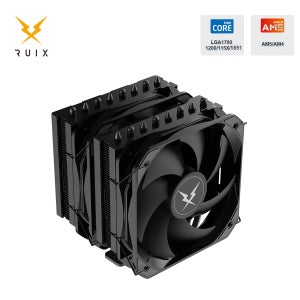 루익스 GT-820 CPU 공랭 쿨러 8 히트파이프 듀얼 타워 듀얼 PWM 팬 240W TDP AMD AMD4 AMD5 LGA115X/1700/1200/1851 게이밍