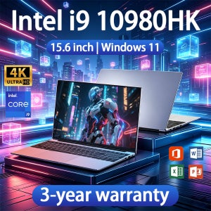 15.6인치 노트북 윈도우 11 인텔 코어 i9 10980HK 16GB 램 1TB SSD 초슬림 컴퓨터 지문인식 게이밍 노트북 PC 비즈니스용