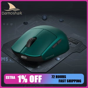 Darmoshark M5V2 무선 마우스 트라이 모드 PAW3950 듀얼 8kHz 30000DPI Esports 게임 마우스 36g 경량 핑거 그립 게임용 마우스