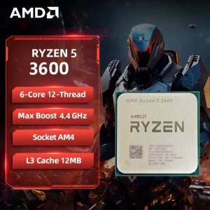 AMD 라이젠 5 3600 6코어/12스레드 4.4GHz 언락 AM4 게이밍 CPU (패키지 미포함)