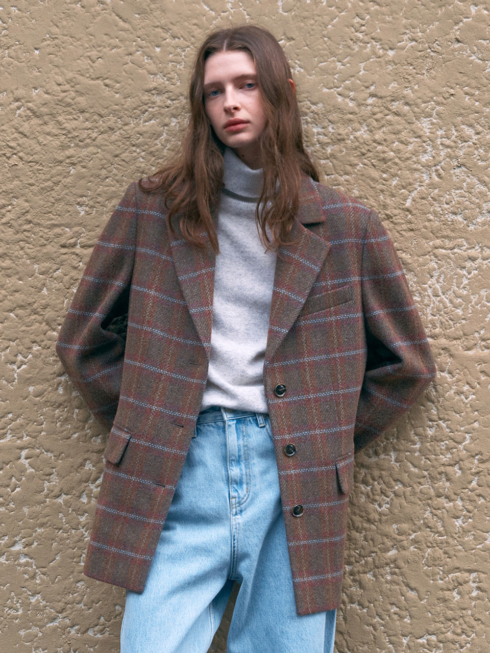 [오더먼트 바이 보카바카] Check Three Button Jacket VC2499JK905M