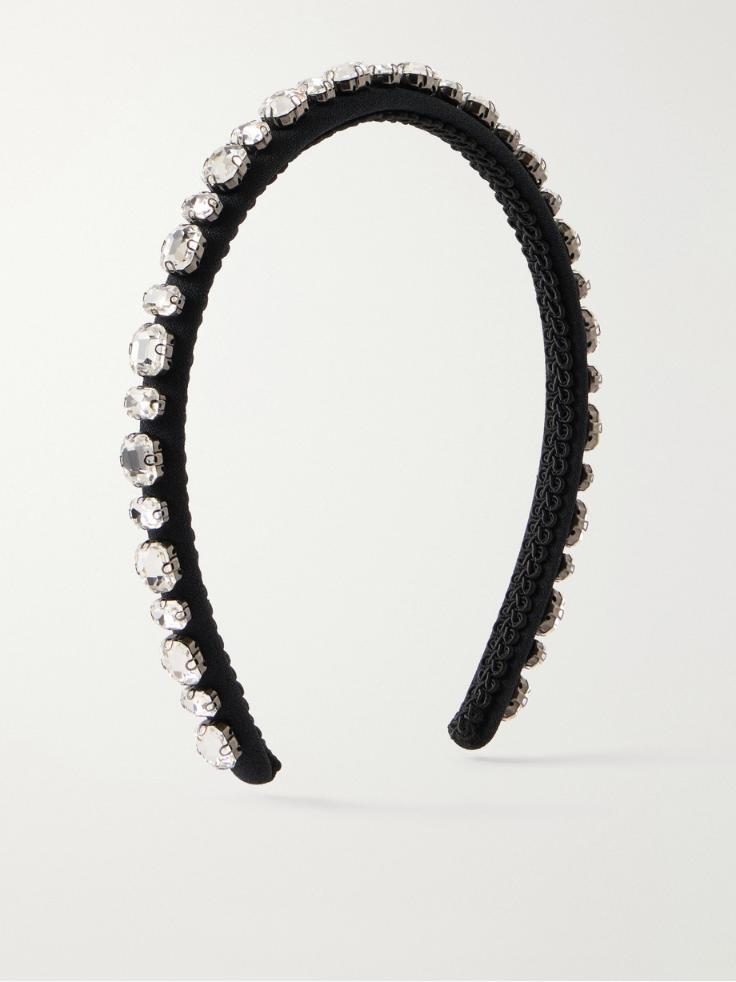 에르뎀 내로우 엠브 헤드밴드 ERDEM Narrow Emb crystal-embellished woven headband 46376663163094215