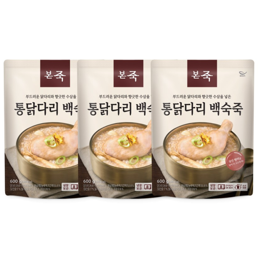 본죽 통 닭 다리 닭백숙죽 성분 분석