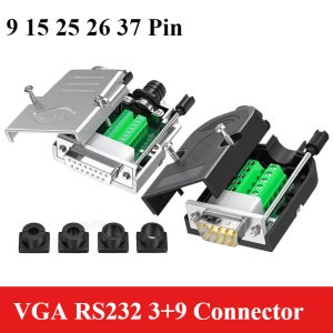 DB9 DB15 DB25 DB26 남성 여성 플러그 3+9 VGA 브레이크아웃 커넥터 무땜납 9핀 15핀 25핀 26핀 37핀 D-SUB RS232 커넥터