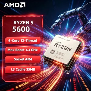 AMD Ryzen 5 5600 AMD R5 5600 CPU 6코어 12스레드 3.5GHz 언락 데스크탑 프로세서 소켓 AM4 게이밍 CPU (패키지 미포함)