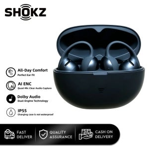 SHOKZ E210 OpenDots 에어 무선 이어폰 IP55 방수 땀 방지 헤드셋 러닝 피트니스 이어클립 헤드폰(마이크 포함)