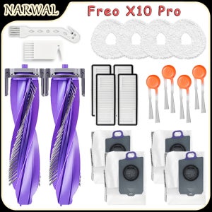 Narwal Freo X10 Pro 로봇 진공 액세서리, 메인 사이드 브러시, 필터, 먼지 봉투, 걸레 패드 예비 부품용 교체 부품 키트