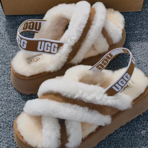 [어그] 미국 UGG 우먼스 디스코 크로스 스트랩 플랫폼 샌들 슬리퍼 체스트넛