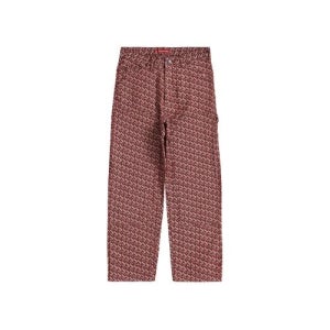 [슈프림] 모노그램 더블 니 데님 페인터 팬츠 FW21 레드