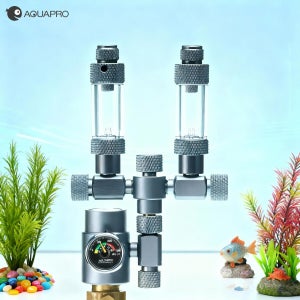 아쿠아프로 확장형 1대2 CO2 분배기 (어항 식물 탱크용, 버블 카운터 액세서리 포함, CO2 키트 발생기)