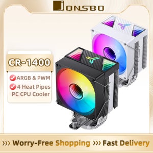 Jonsbo CR-1400 V2 CPU 쿨러, 120mm ARGB 4 핀 PWM 냉각 선풍기, 4 히트 파이프 공기 냉각 라디에이터, LGA1700 1200 115X AM4 AM5