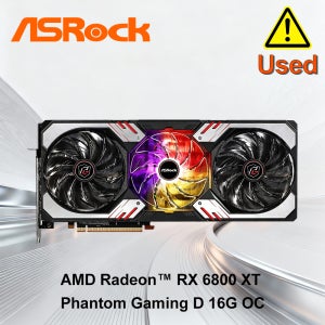 ASRock 라데온 RX 6800 XT 팬텀 게이밍 그래픽 카드 16GB GDDR6, AMD RDNA 2 (RX6800XT PGD 16GO)