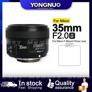 용누오 35mm 렌즈 YN35mm F2.0 니콘 D7200 D7100 D5300 D5100 D3200 D3100 D800 D300S D300 D90 D3400 자동 초점 렌즈
