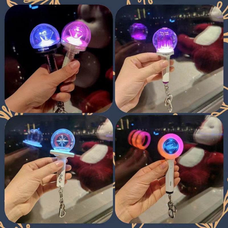 다채로운 LED 발광 야광봉 아이돌 콘서트 응원용품 미니 스틱 조명 소품 제작 가능  1개  단일 사이즈  BIGBANG - 화이트