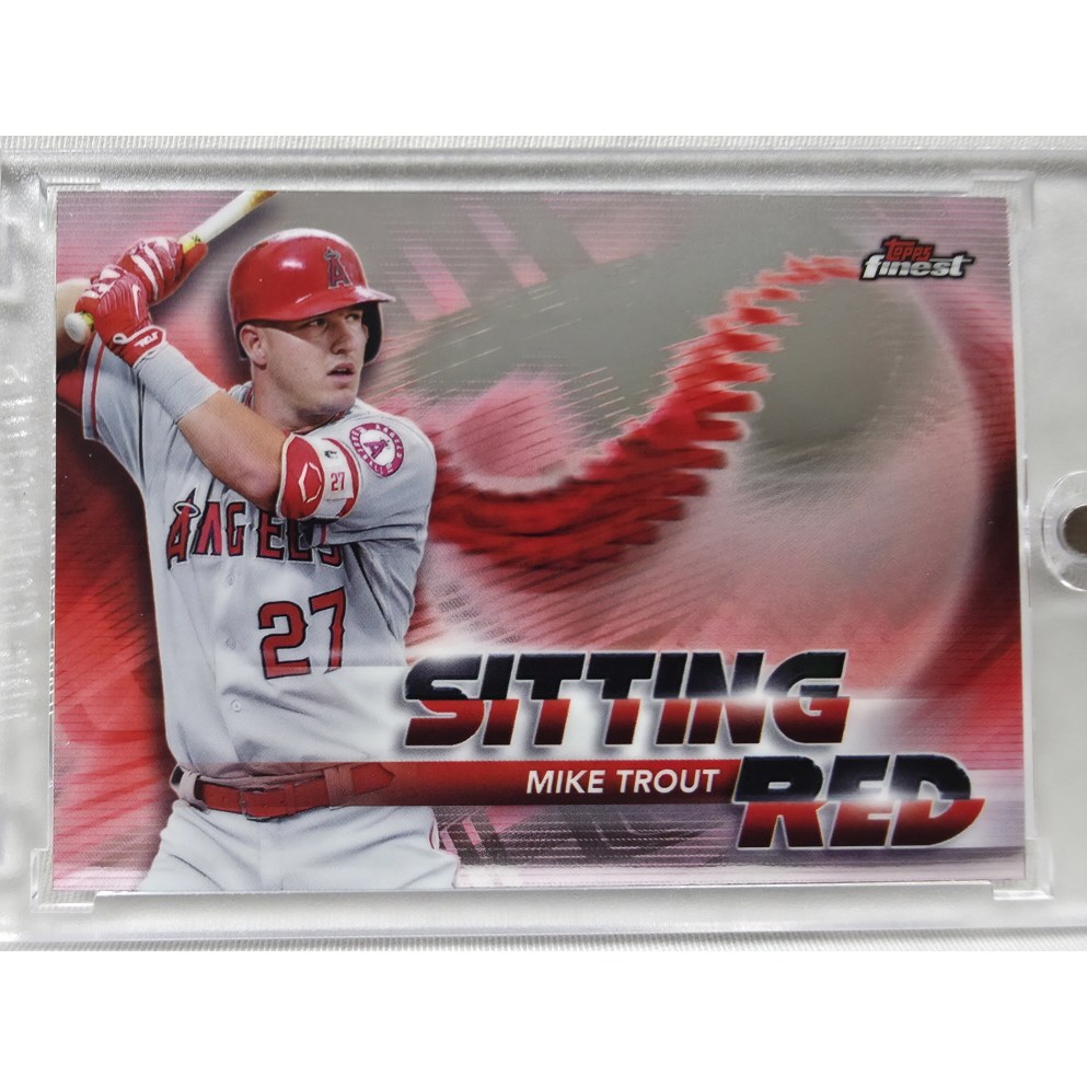 2018 FINEST 파이니스트 마이크 트라웃 SITTING RED 엔젤스 메이저리그 MLB 야구 스포츠 카드  1개