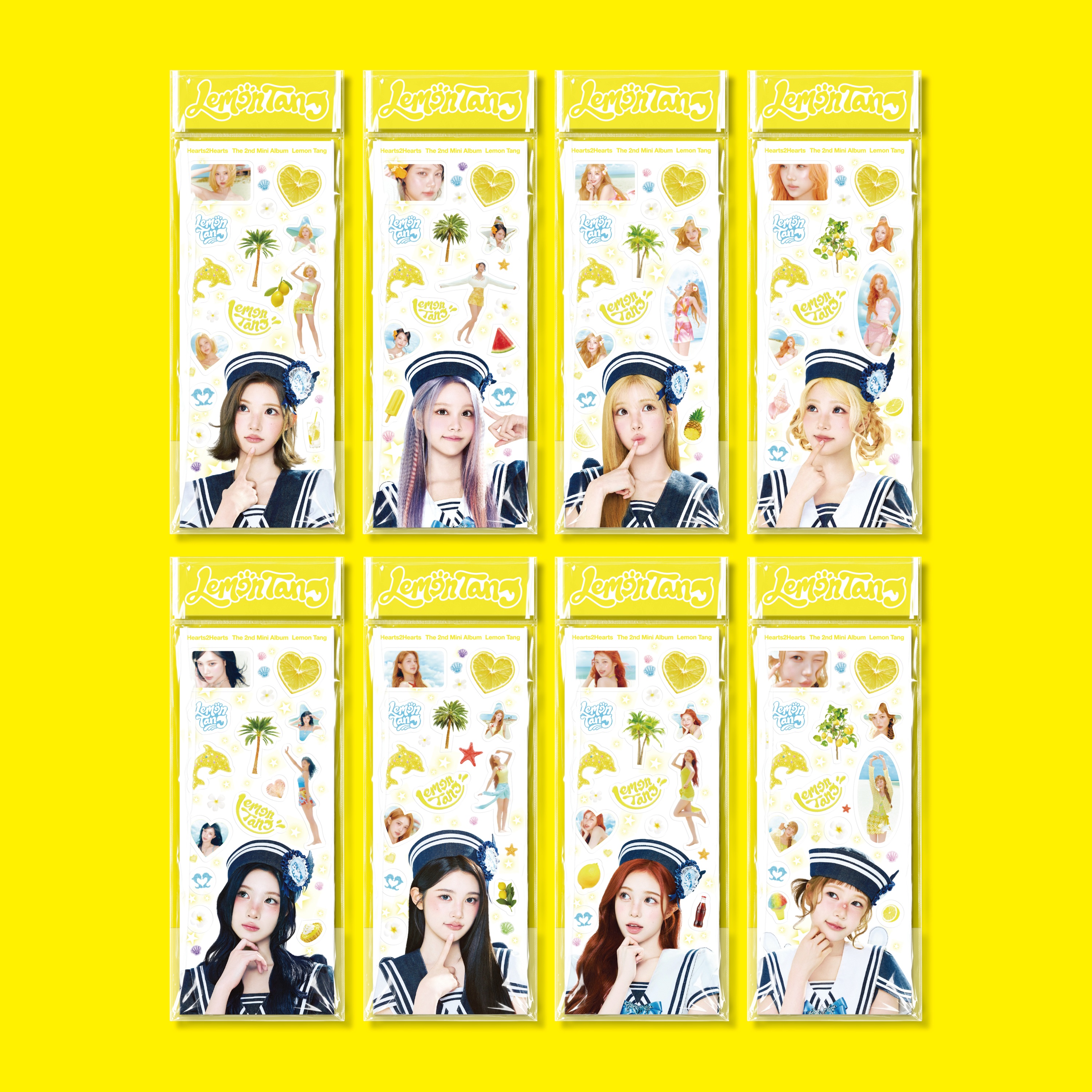 세트 앨범8종 Hearts2Hearts 하츠투하츠 2집 미니앨범 Lemon Tang 레몬 탱 Sticker Ver 스마트앨범