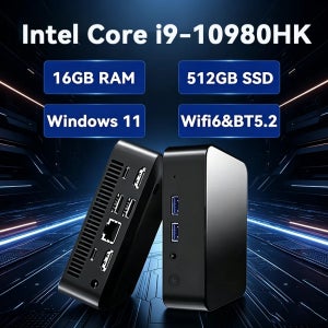 2026 휴대용 인텔 I9-10980HK 미니 PC 컴퓨터 윈도우 11 프로 32GB 램 1TB SSD 게이밍 컴퓨터 WiFi 6 USB 미니 데스크탑
