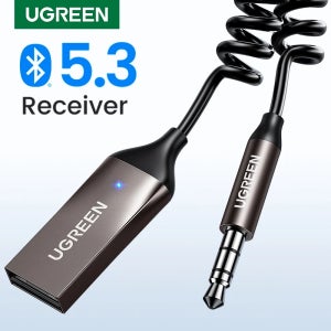 UGREEN 블루투스 리시버 5.3 어댑터, 핸즈프리 자동차 키트, AUX 오디오 3.5mm 잭 음악 무선 리시버, 자동차 BT 송신기용