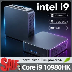 인텔 i9 10980HK 미니 PC 듀얼 LAN 윈도우 11 프로 16GB 램 1TB/2TB M.2 SSD WIFI6 BT5.2 4K HD 게이밍 서버 HTPC 학습용