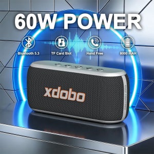 60W 사운드바 XDOBO X8IV 서브우퍼 스피커 8000mAh 딥 베이스 아웃도어 스마트폰 TV 홈 시네마 라우드스피커 (합금 디자인)