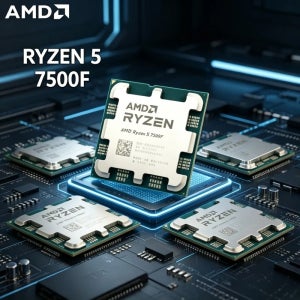 AMD 고성능 AMD Ryzen 5 7500F AM5 CPU 3.7GHz 기본 속도 5.0GHz 부스트 속도 32MB 캐시 65W 게이밍 데스크탑 PC용