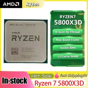 AMD R7 5800X3D 라이젠 7 게이밍 프로세서 새로운 라이젠 5000 시리즈 5GHz 8코어 16스레드 CPU 프로세서 DDR4 96MB 105W 루즈 파이