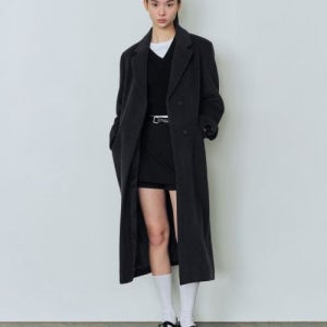 무신사 스탠다드 우먼 우먼즈 캐시미어 블렌드 체스터 롱 코트 차콜 그레이